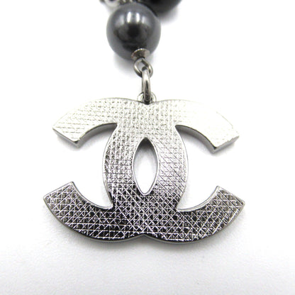 CHANEL A11V Bracelet Black Silver Plastic plating