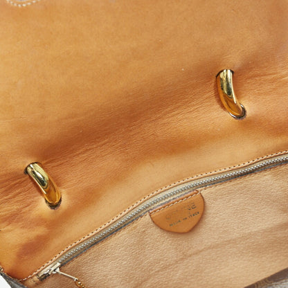 Celine Macadam Handbag Brown PVC Leather Ladies