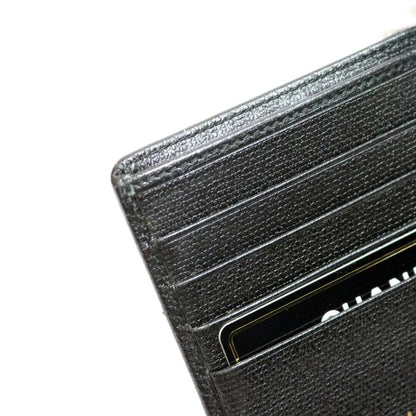 CHANEL bi-fold wallet Coco Button Mark CC Leather Black Women's Men's