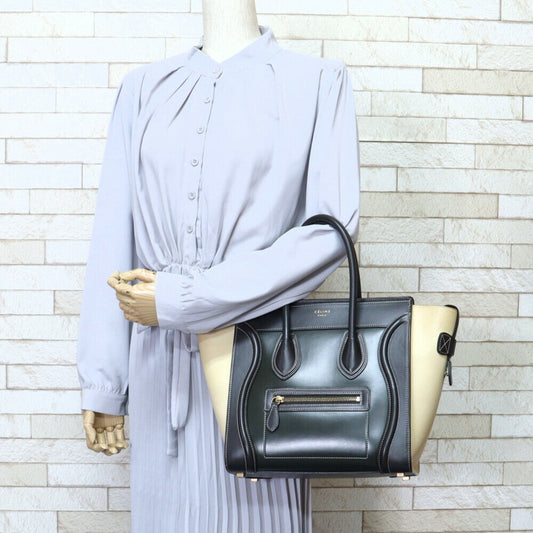 Celine Micro Shopper Luggage Handbag Calf Ladies