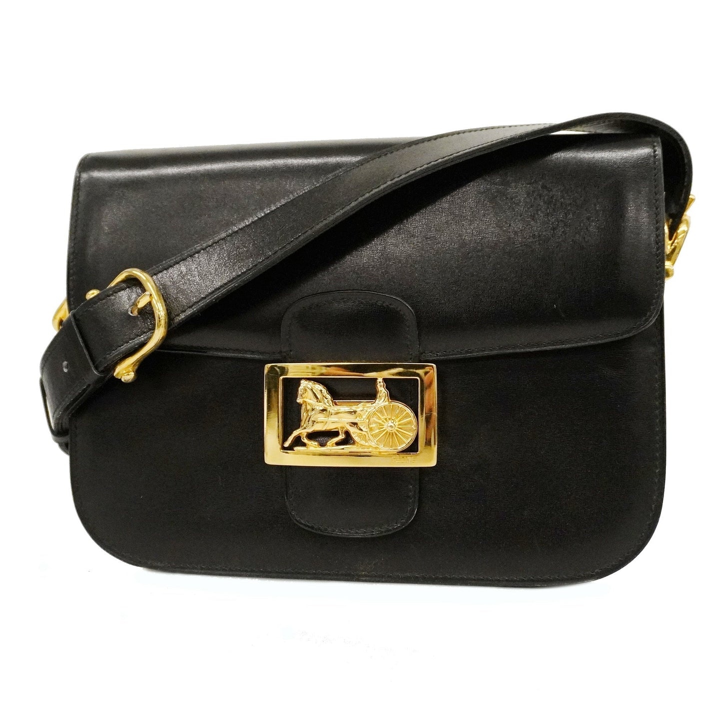 Celine  Shoulder Bag Carriage Metal Fittings Women's Leather Shoulder Bag