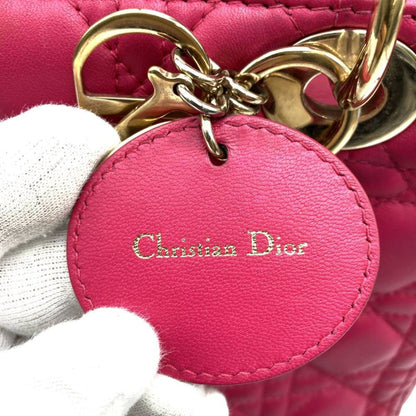 Christian Dior Pink Leather Handbag Shoulder Bag ()
