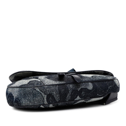 Christian Dior Navy Denim Leather Shoulder Bag ()