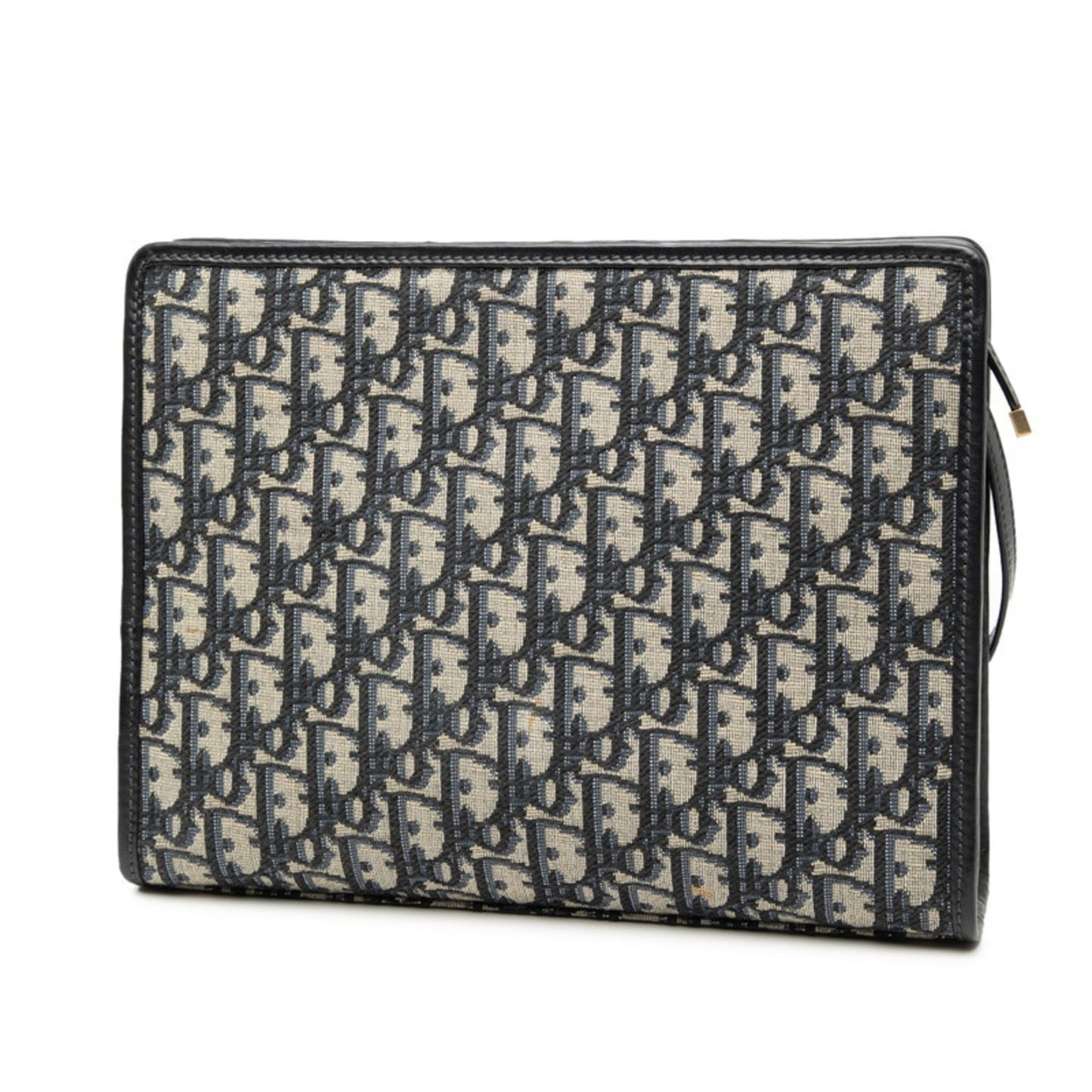 Christian Dior Navy Canvas Leather Clutch Bag ()