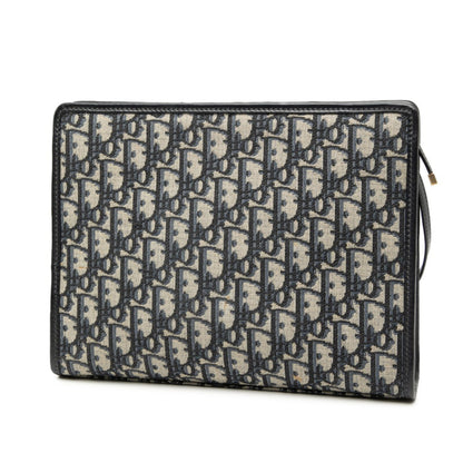 Christian Dior Navy Canvas Leather Clutch Bag ()