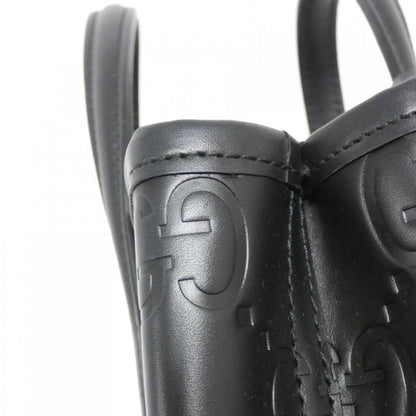 Gucci Black Gg Leather Handbag