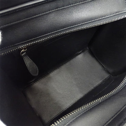 Celine Bag Ladies Handbag Luggage Micro Shopper Leather Gray Black Multi Blue