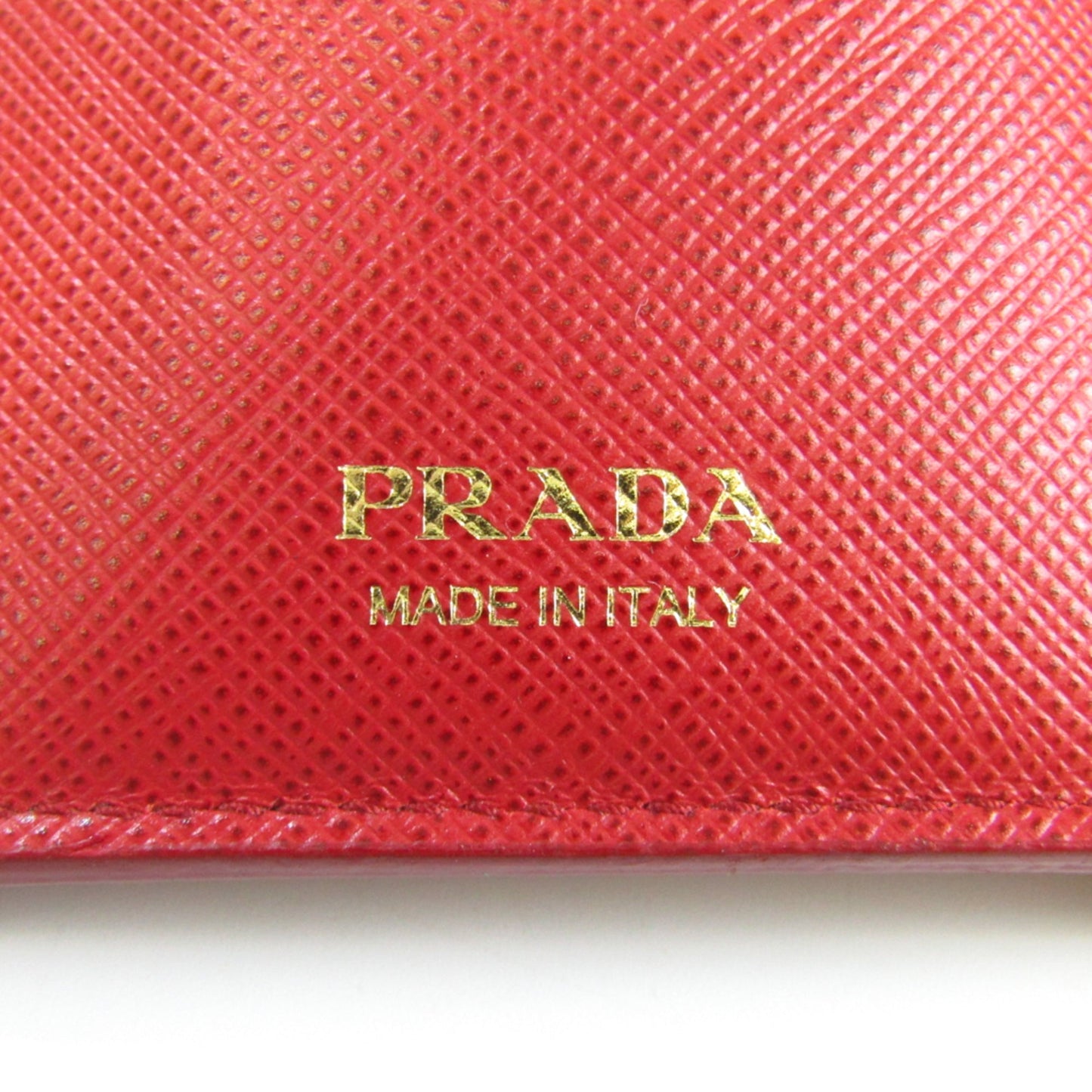 Prada Saffiano 1MH021 Women's Leather Wallet (tri-fold) Red Color