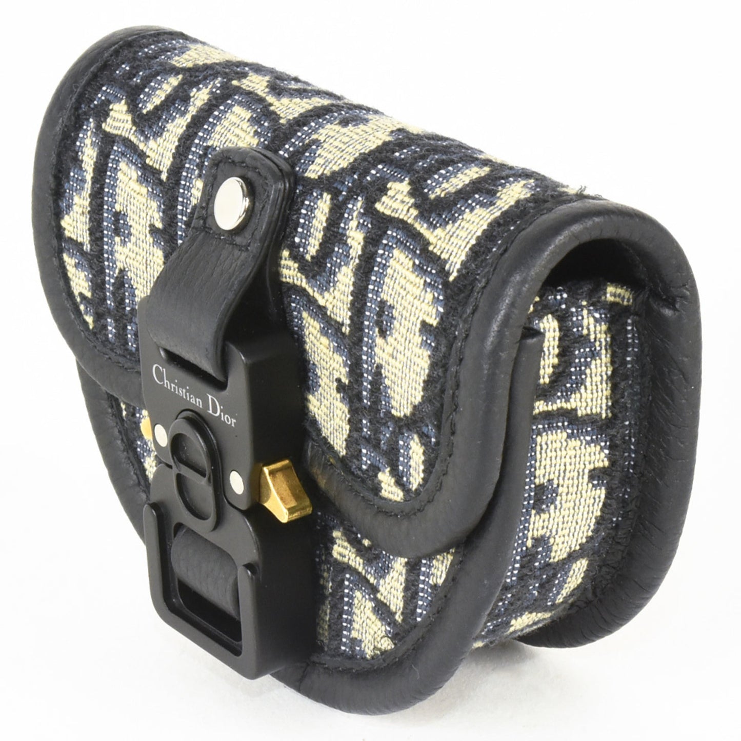 Christian Dior Trotter Navy Jacquard Leather Pouch ()