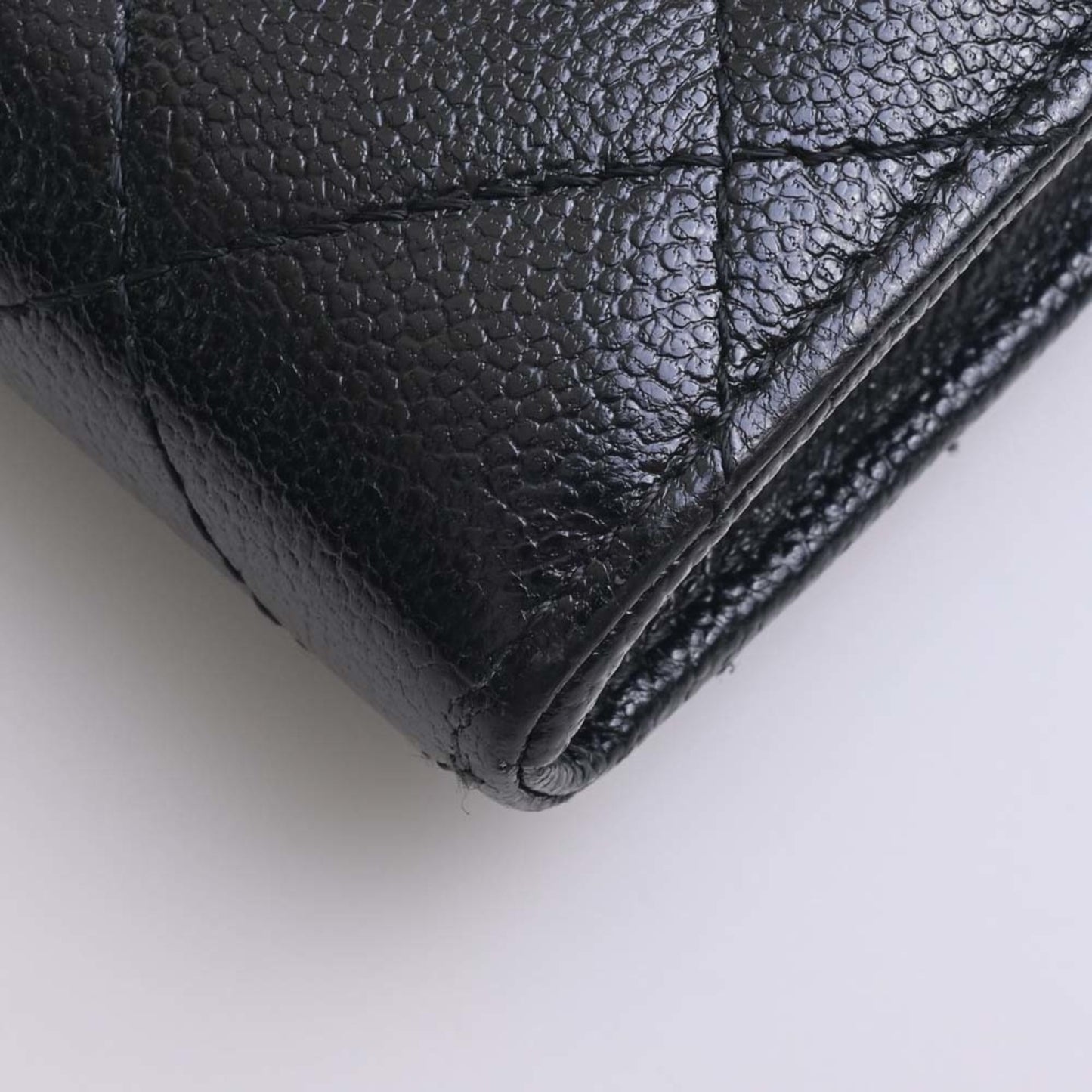 Chanel Caviar Skin Matelasse Coco Rock Bifold Long Wallet Black Ladies