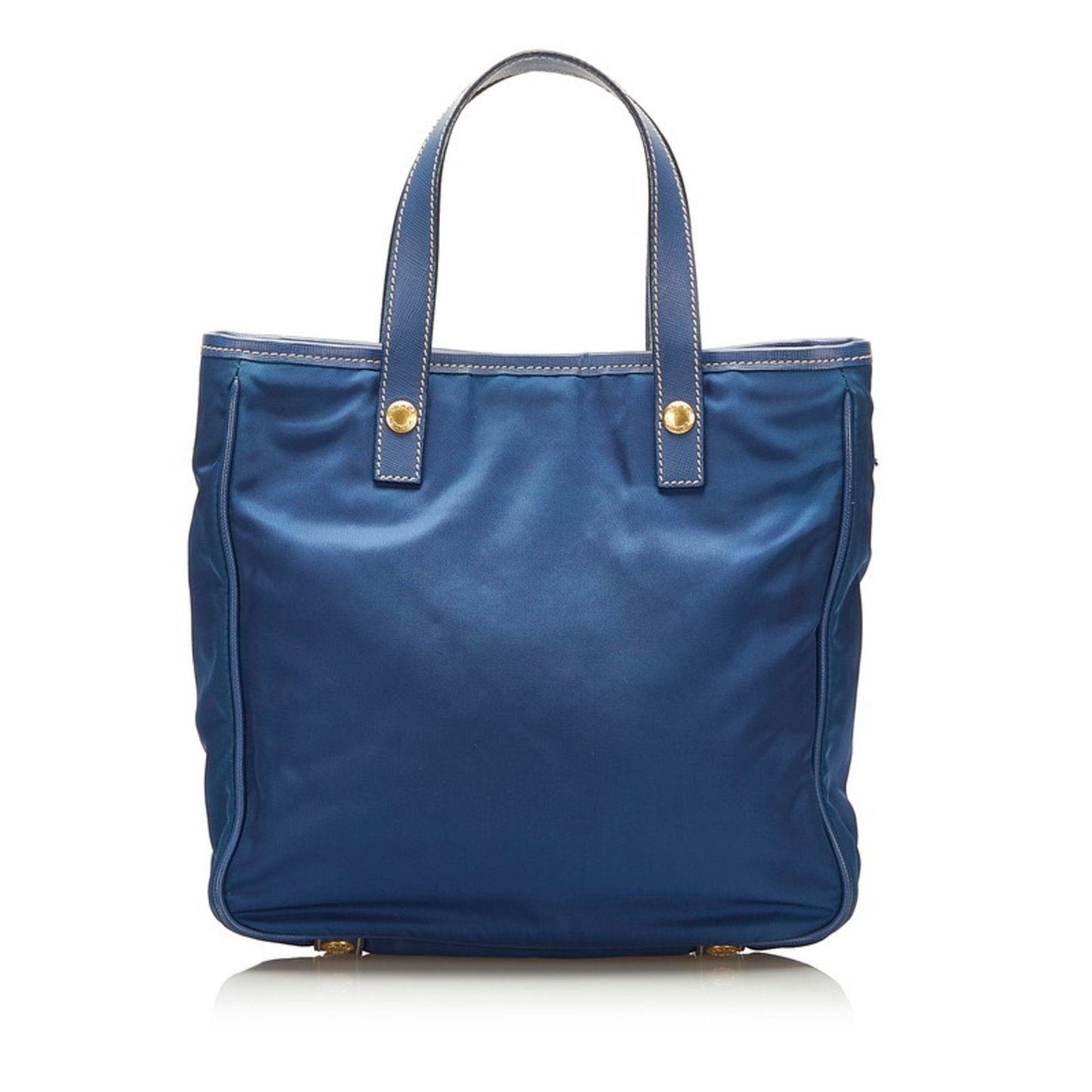 Handbag Shoulder Bag Blue Nylon Leather Ladies