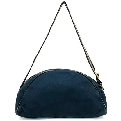 Gucci Shoulder Bag Black Micro GG 90781 Canvas Leather GUCCI Half Moon Handbag
