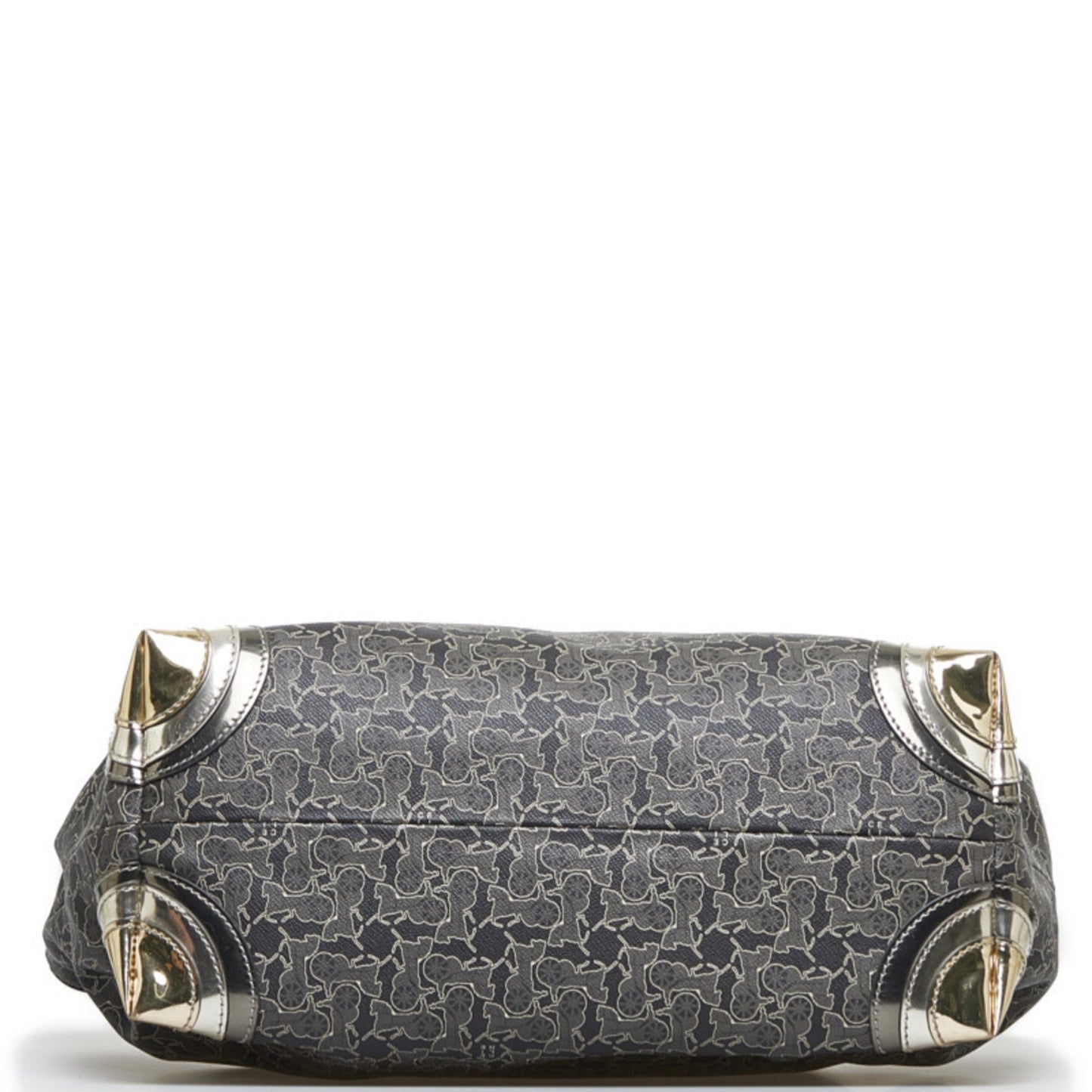 Celine carriage tote bag shoulder black silver PVC leather ladies