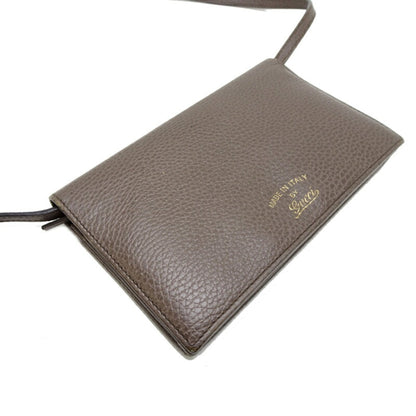 Gucci Grayish Pink Leather Chain/Shoulder Wallet