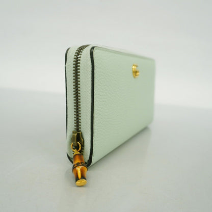Gucci Pale Green Leather Long Wallet (Bi-Fold)