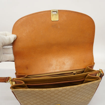Celine  Macadam Shoulder Bag Women's PVC,Leather Shoulder Bag Beige,Brown