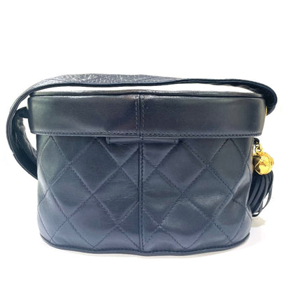 Chanel CC Mark bag vanity fringe Shoulder Bag Navy GoldHardware