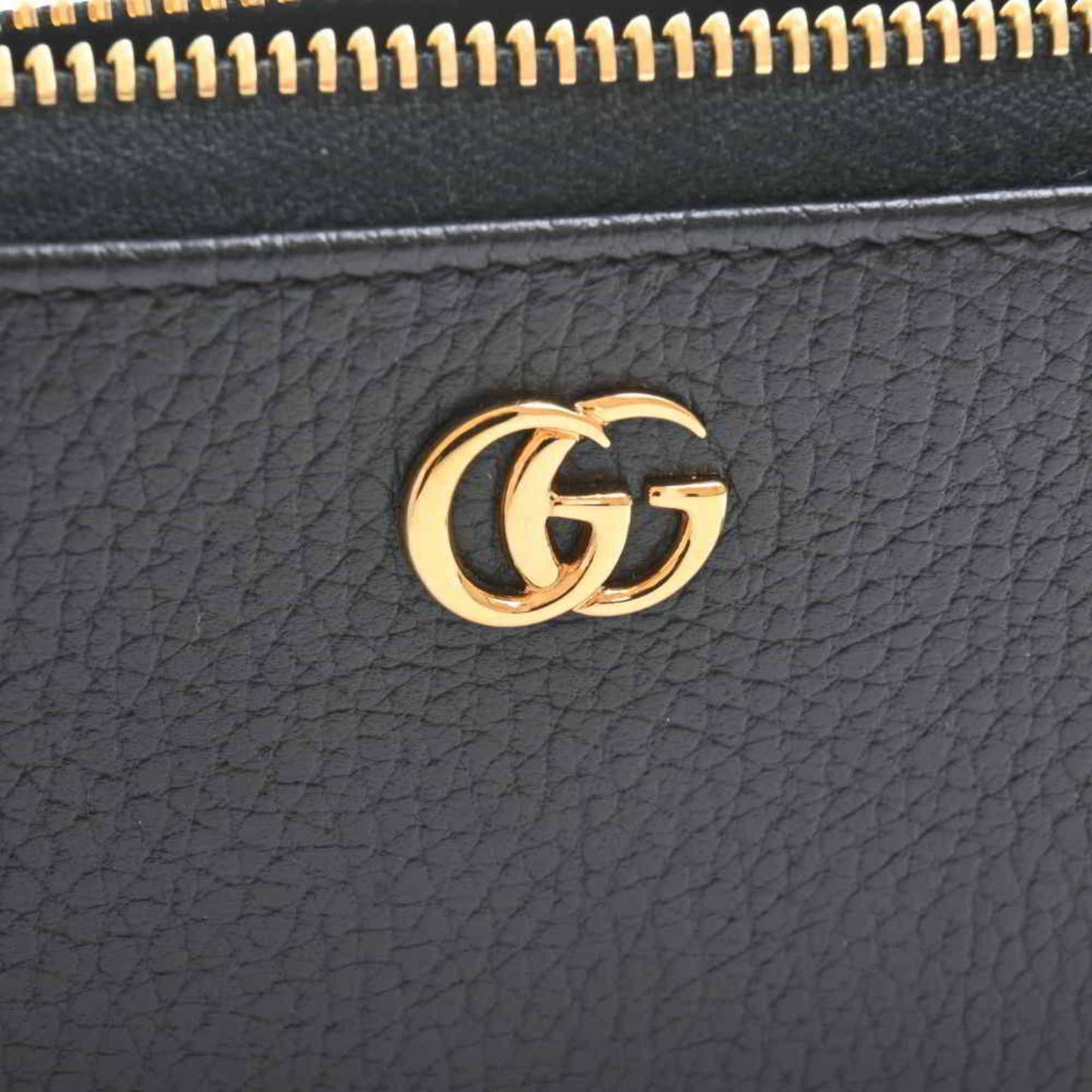 Gucci GG Supreme Marmont Zip Around Long Wallet Black Leather