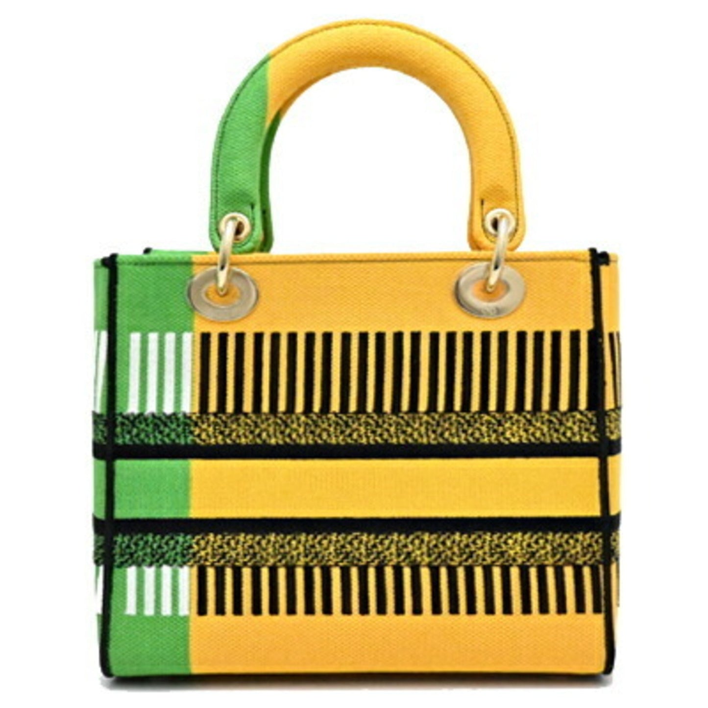 Christian Dior Multi-Color Yellow Canvas Handbag ()