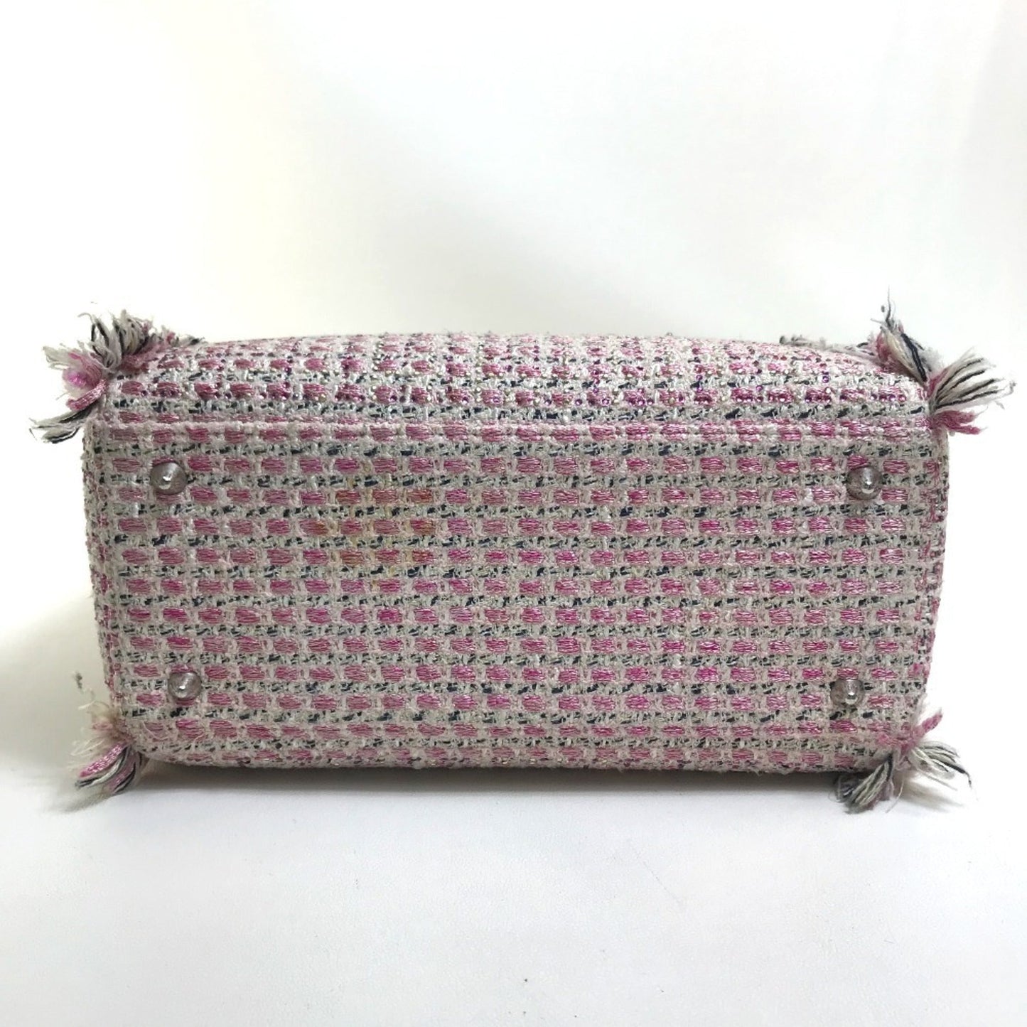 Christian Dior Lady Dior Pink Purple White Tweed Handbag Shoulder Bag ()