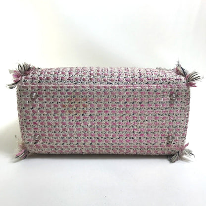 Christian Dior Lady Dior Pink Purple White Tweed Handbag Shoulder Bag ()