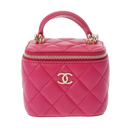 Chanel Matelasse Small Vanity Chain Shoulder Pink Champagne AP2198 Women's Lambskin Bag