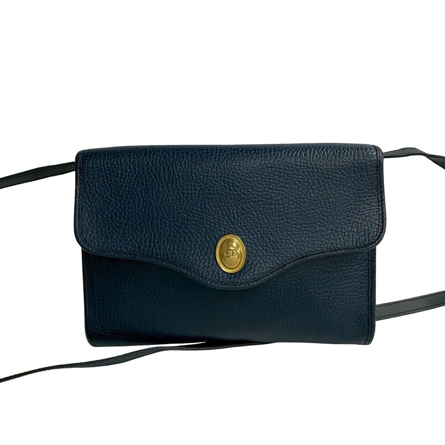 Christian Dior Navy Leather Pochette Shoulder Bag ()