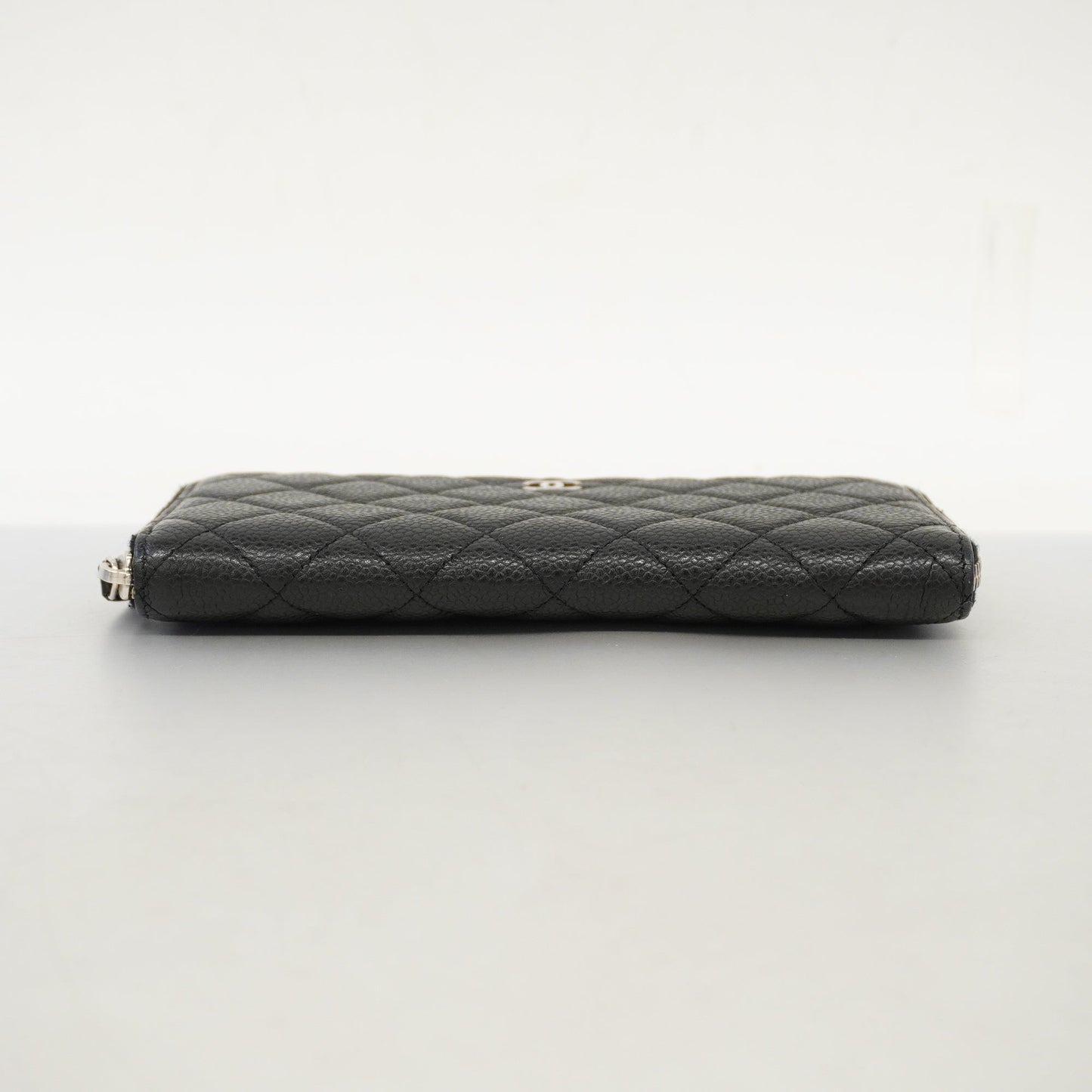 ChanelAuth  Matelasse Bi-fold Long Wallet Silver Metal Fittings Women's