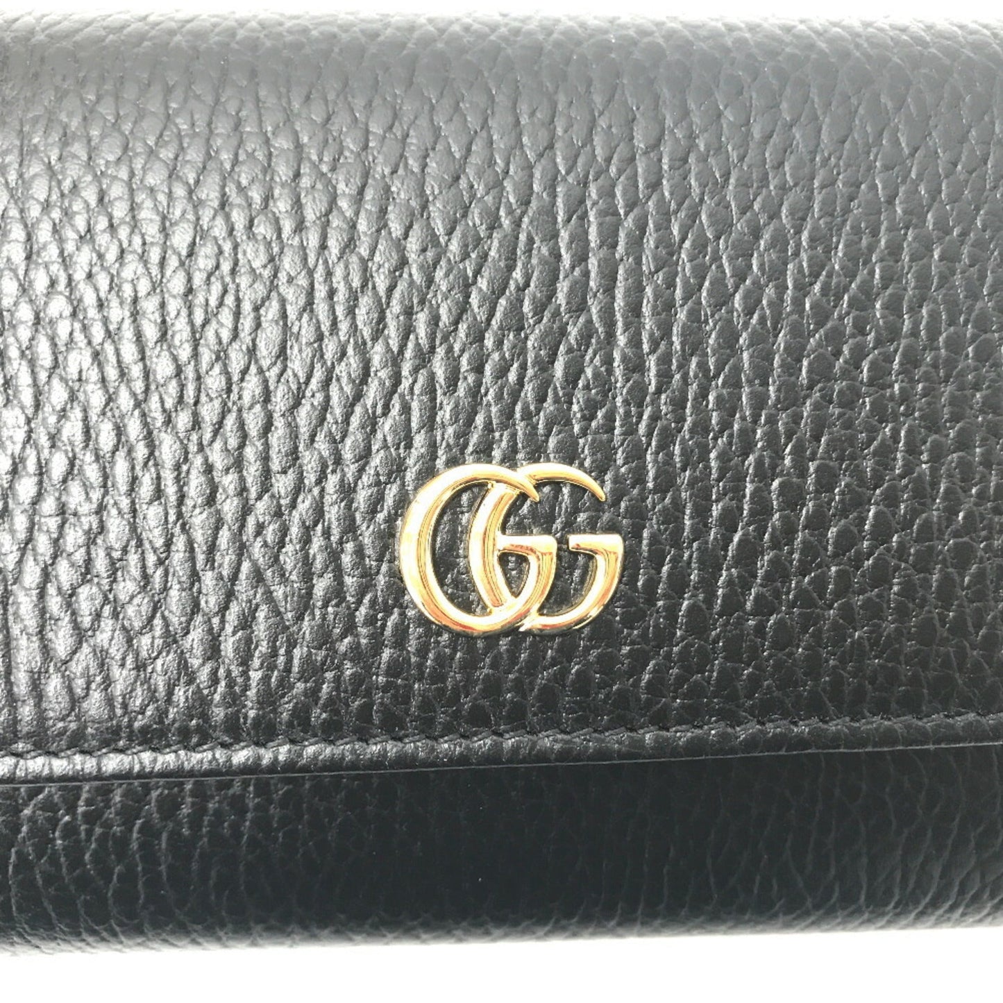 Gucci Long Wallet Continental GG Marmont?456116 Leather Black Men's GUCCI