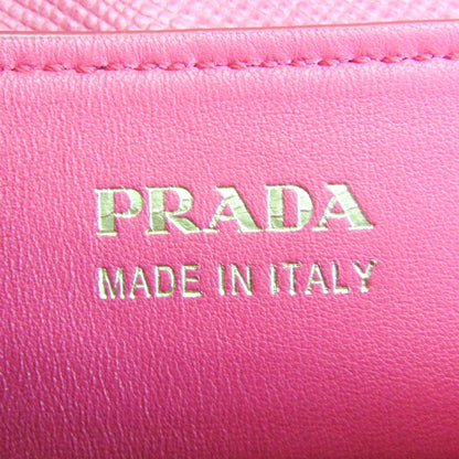 Prada Canapa SAFFIANO B2756T Women's Leather,Canvas HandBag,Shoulder Bag Beige,Pink