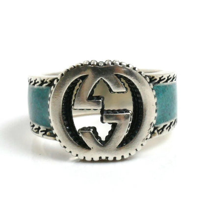 Gucci Silver Enamel Silver 925 Band Ring