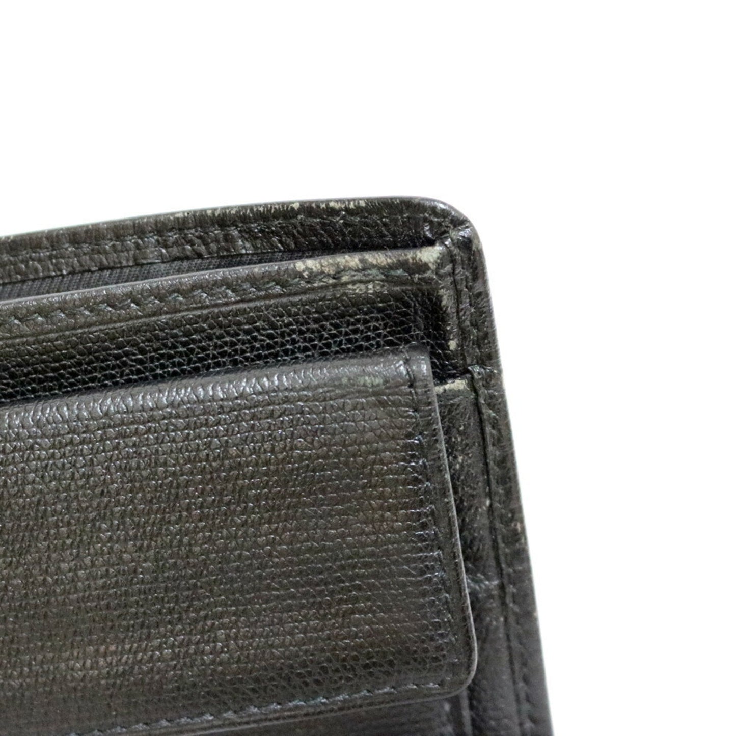 CHANEL bi-fold wallet Coco Button Mark CC Leather Black Women's Men's