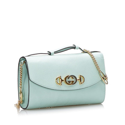 Gucci Zumi Chain Shoulder Bag Handbag 572375 Mint Green Leather Ladies Gucci