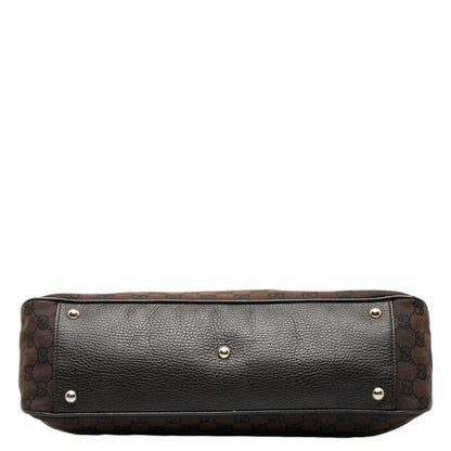 GUCCI GG Canvas Handbag Shoulder Bag 290826 Brown Leather Women's