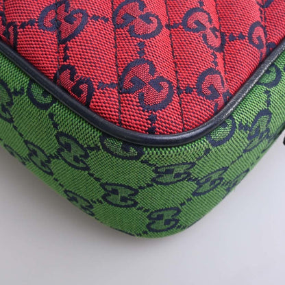 GUCCI GG Marmont Canvas Leather Chain Shoulder Bag 447632 Multicolor Women's