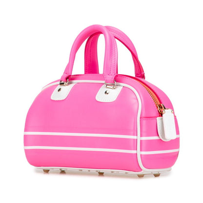 Christian Dior Pink White Leather Handbag ()