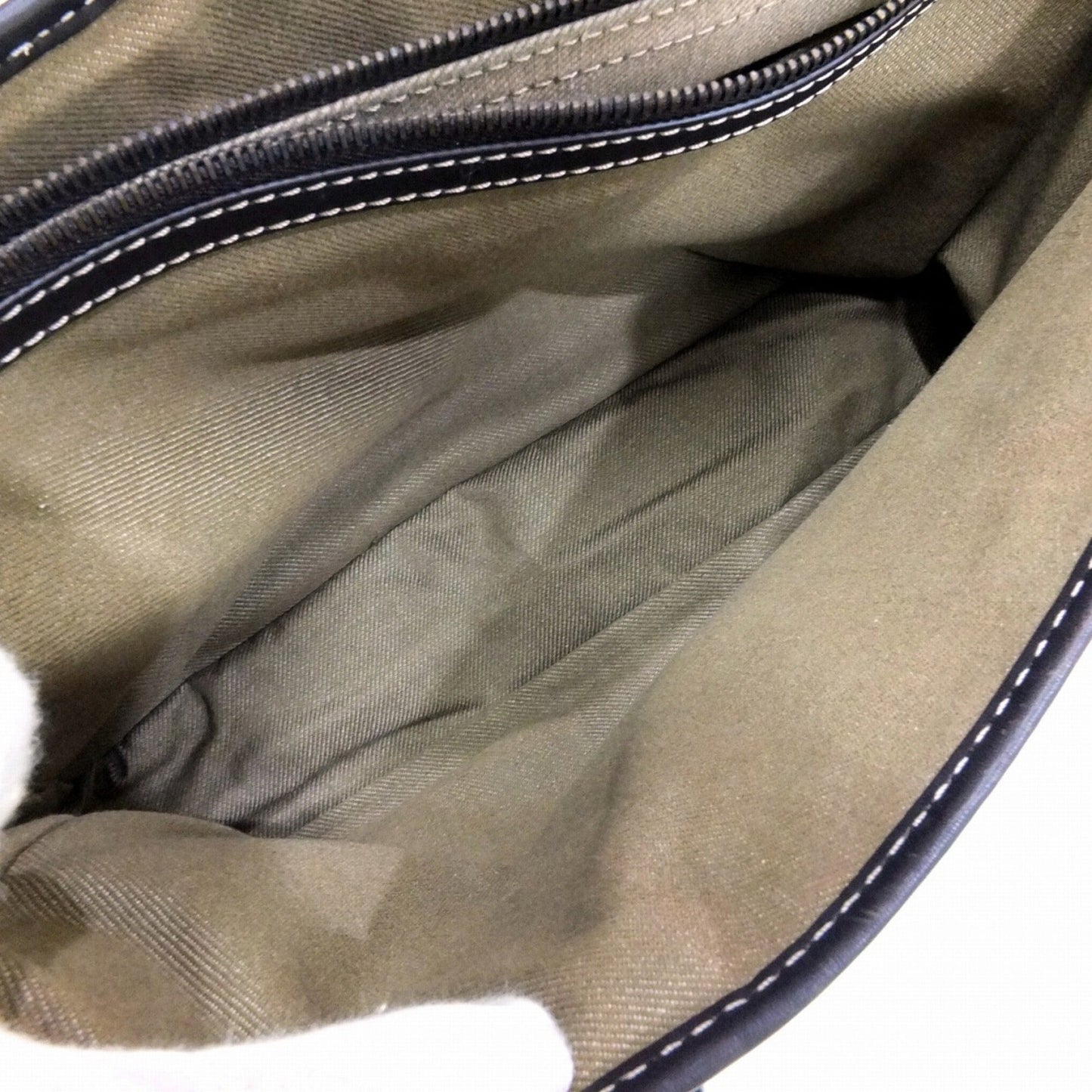 Celine Macadam Pattern Boogie Handbag Khaki Brown YS00/15 Bag Canvas Leather Ladies