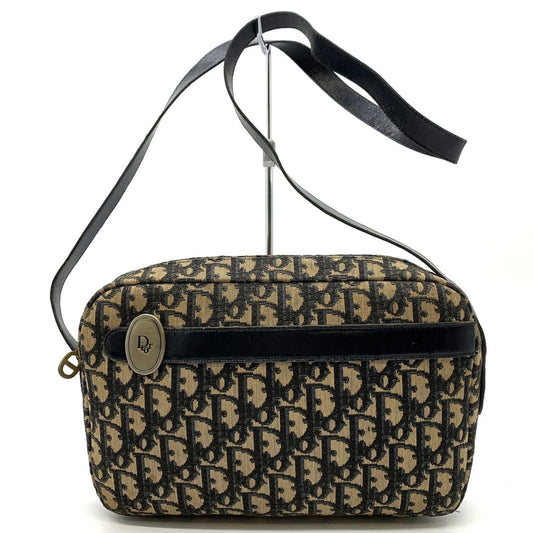 Christian Dior Trotter Brown Canvas Leather Shoulder Bag ()