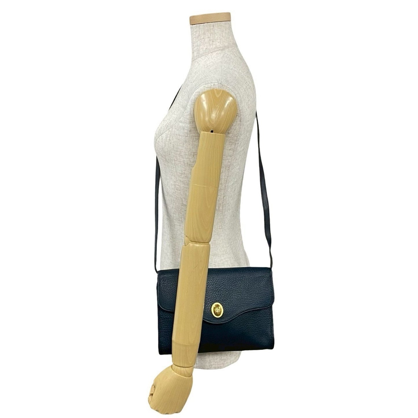 Christian Dior Navy Leather Pochette Shoulder Bag ()