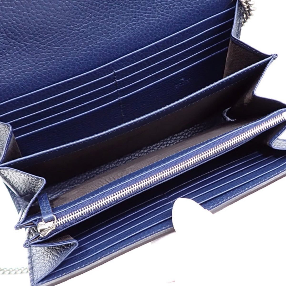 GUCCI Chain Shoulder Bag Dionysus Leather Women's Navy 401231 Tiger Head