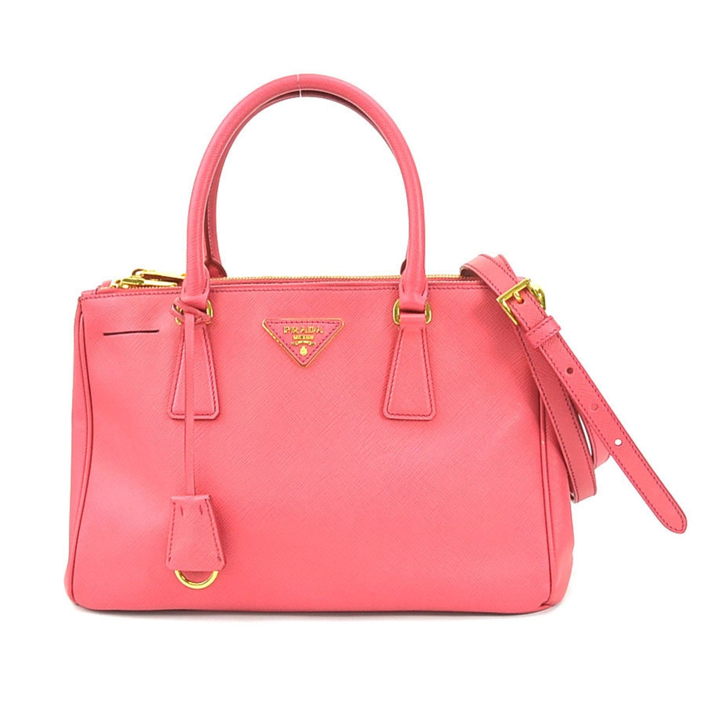 Prada handBag shoulder Bag leather pink gold ladies