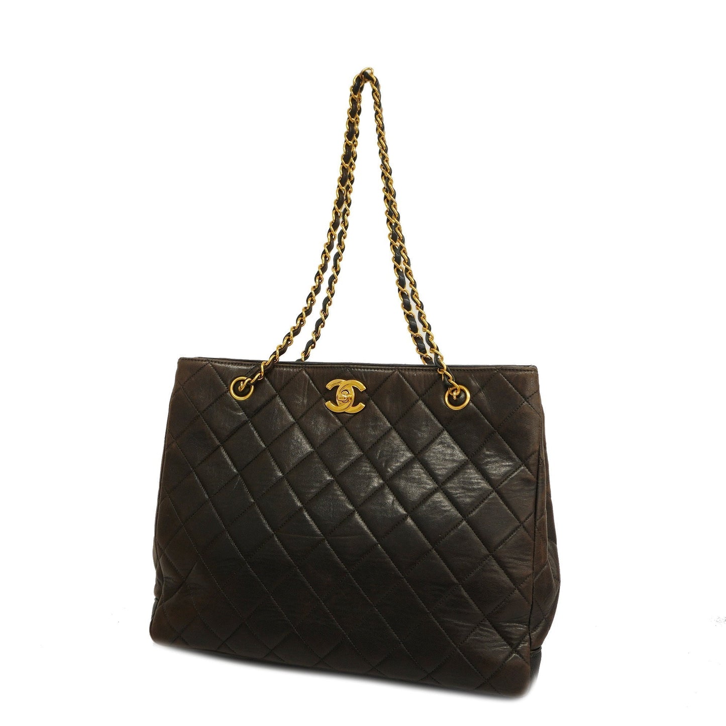 ChanelAuth  Matelasse Chain Lambskin Women's Leather Shoulder Bag Black