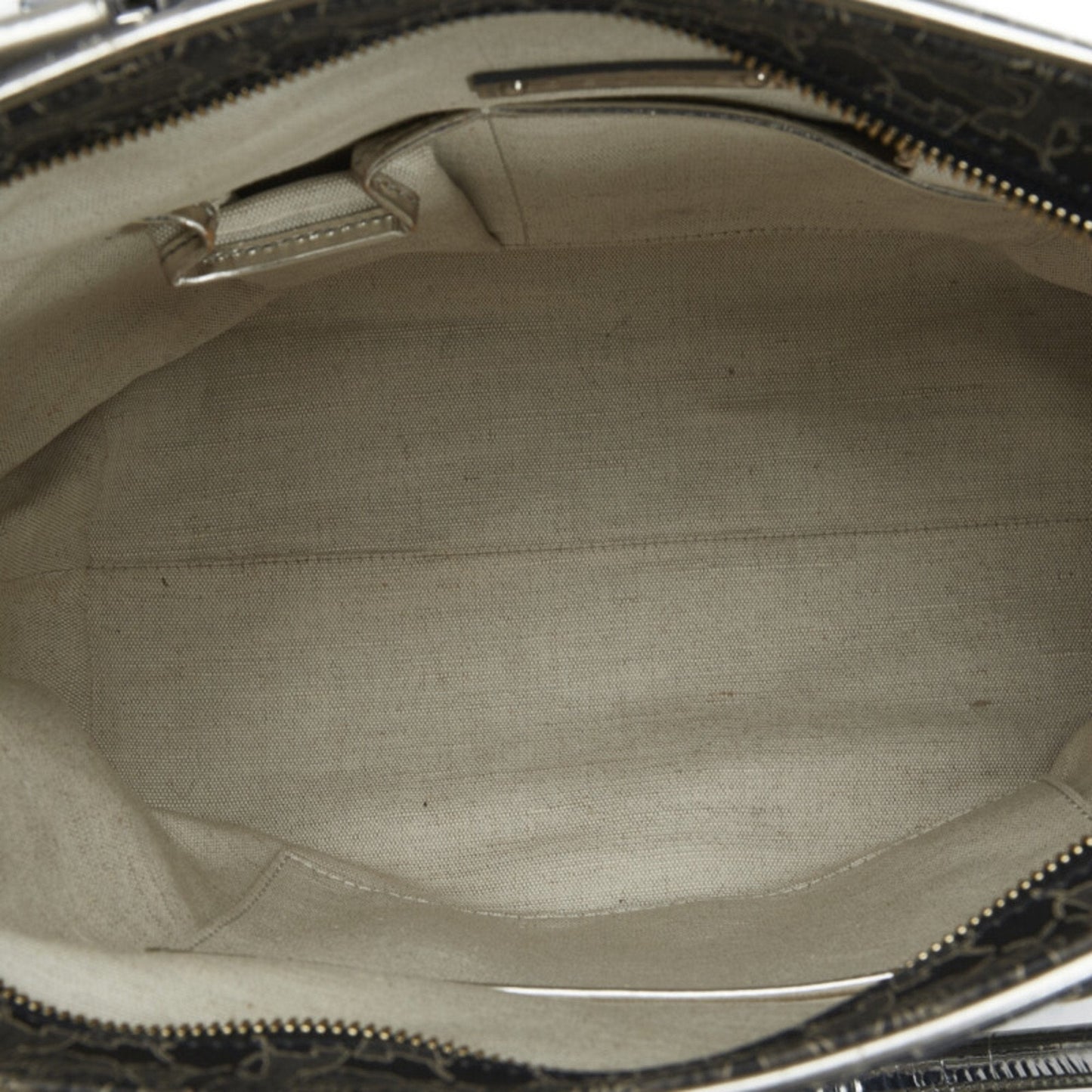Celine carriage tote bag shoulder black silver PVC leather ladies