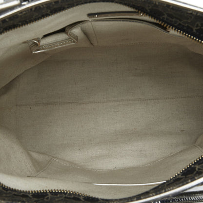 Celine carriage tote bag shoulder black silver PVC leather ladies
