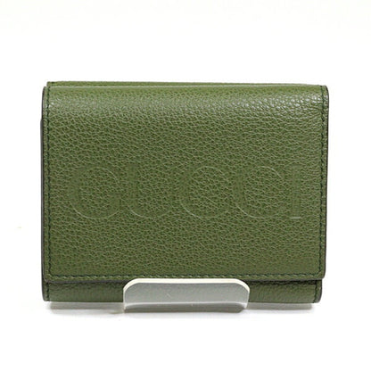 Gucci Green Khaki Leather Wallet (Tri-Fold) ()