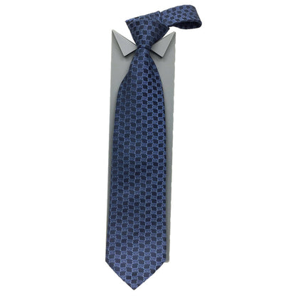 LOUIS VUITTON tie trunk pattern navy 100% silk men's