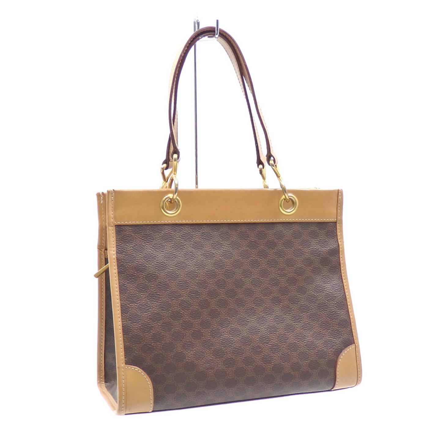 Celine Handbag Macadam Women's Brown PVC Leather