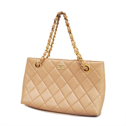 CHANEL  Matelasse Women's Leather Handbag Light Pink