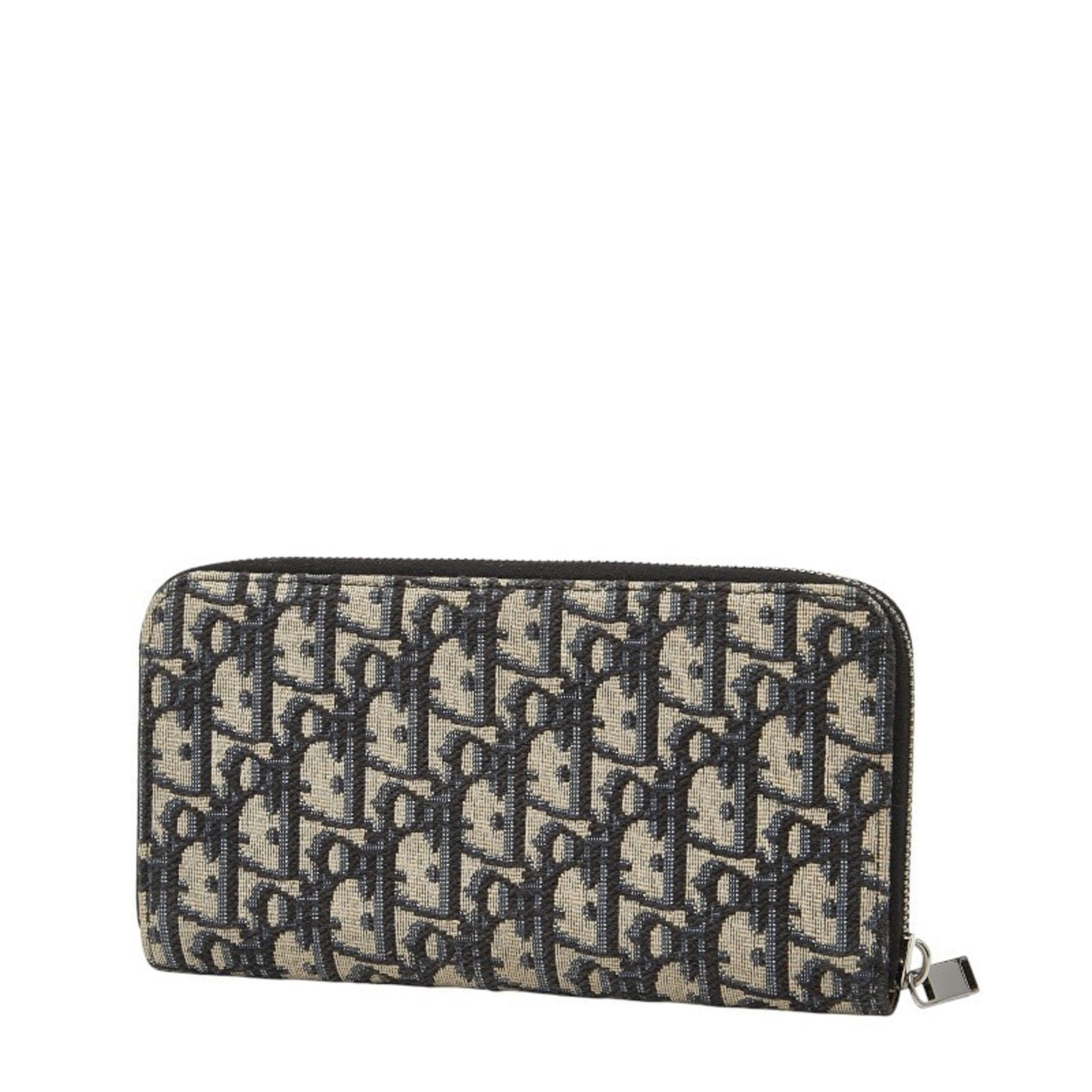 Christian Dior Navy Canvas Leather Long Wallet (Bi-Fold) ()