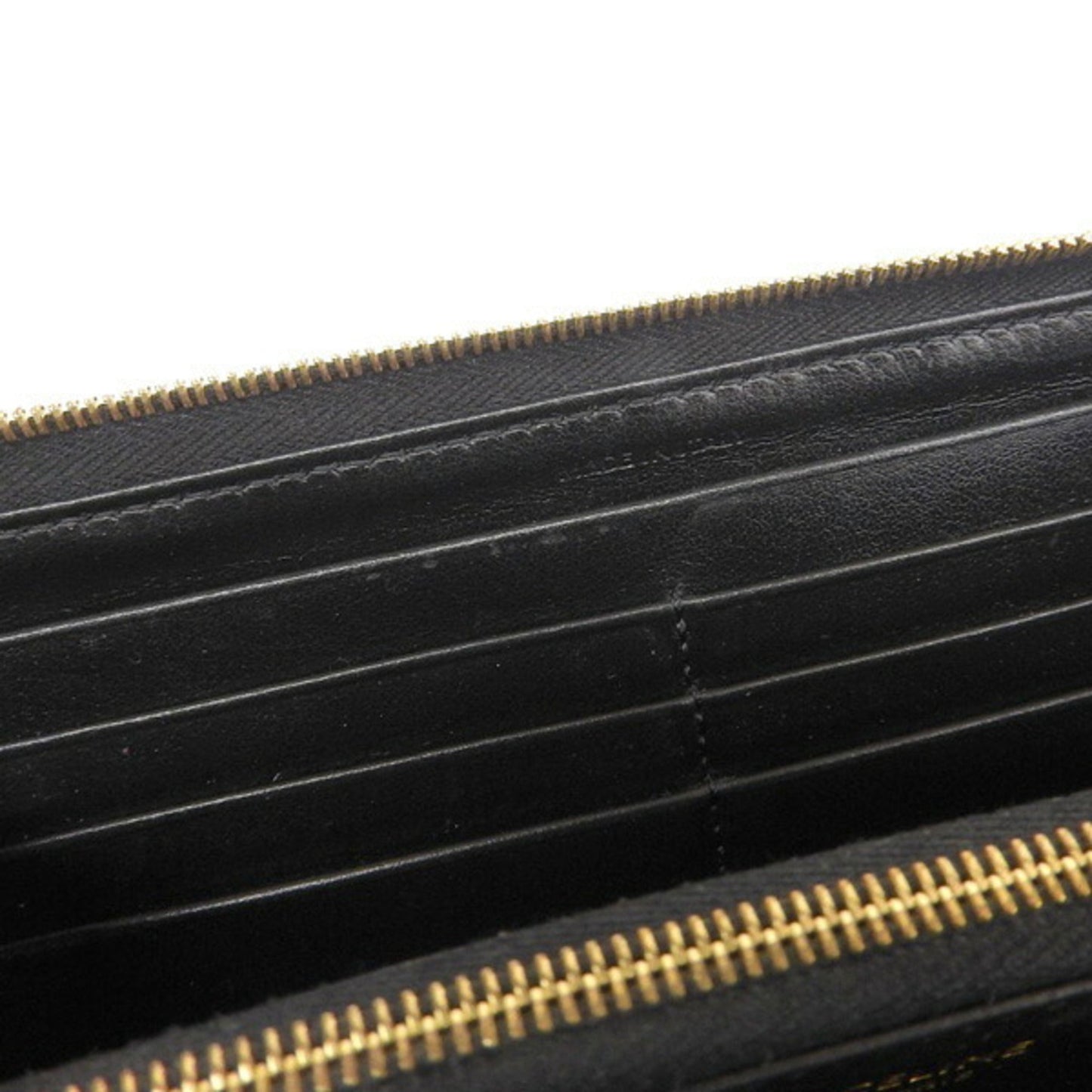 Celine Leather C Charm Round Long Wallet Black Ladies